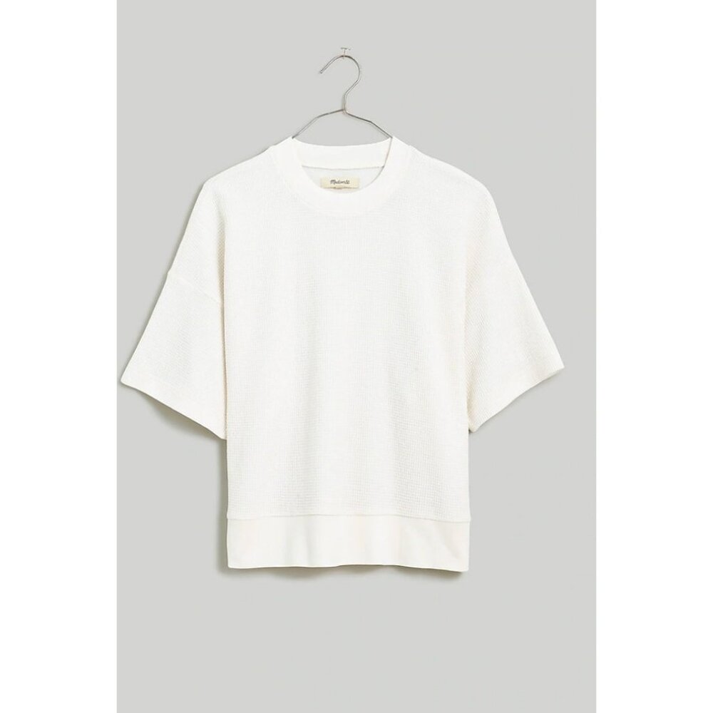Madewell $52 Womens Waffle Mockneck Tee in Lighthouse Size M NJ790 - Picture 3 of 7